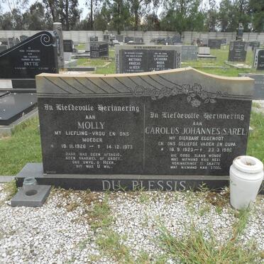 PLESSIS Carolus Johannes Sarel, du 1923-1986 &amp; Molly 1926-1973