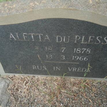 PLESSIS Aletta, du 1878-1966