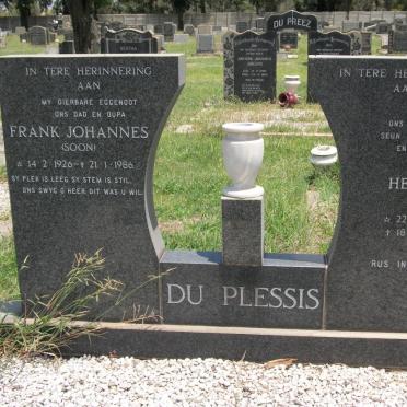PLESSIS Frank Johannes, du 1926-1986 :: DU PLESSIS Hendri 1946-1967