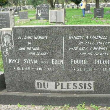 PLESSIS Fourie Jacobus, du 1911-1971 &amp; Joyce Sylvia EDEN 1921-1998