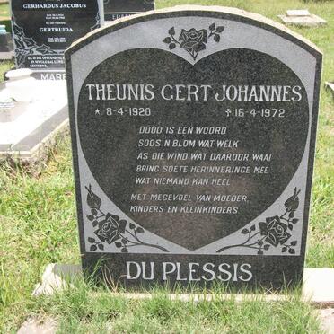 PLESSIS Theunis Gert Johannes, du 1920-1972