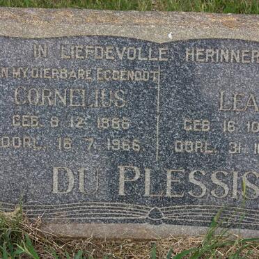 PLESSIS Cornelius, du 1886-1966 &amp; Leah 1889-1973