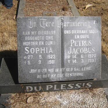 PLESSIS Petrus Jacobus, du 1920-1997 &amp; Sophia 1923-1981