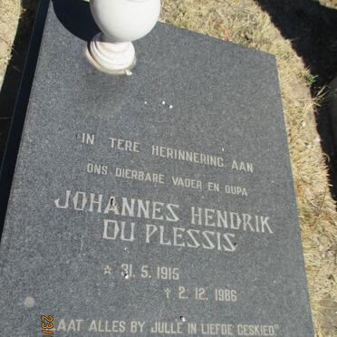 PLESSIS Johannes Hendrik, du 1915-1986
