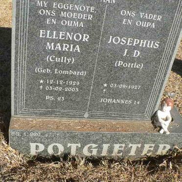 POTGIETER Josephus J.D. 1927- &amp; Ellenor Maria LOMBARD 1929-2003