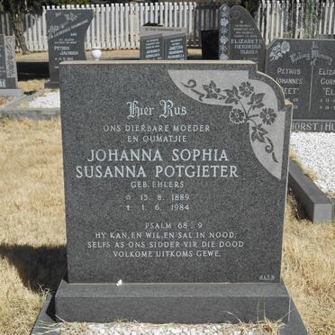 POTGIETER Johanna Sophia Susanna nee EHLERS 1889-1984