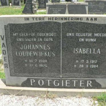 POTGIETER Johannes Loudewiekus 1908-1975 &amp; Isabella 1912-1984