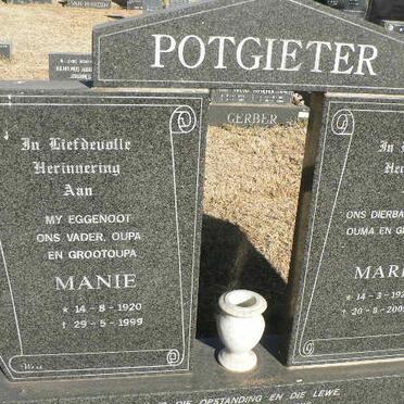POTGIETER Manie 1920-1999 &amp; Marie 1926-2005