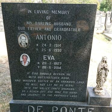 PONTE Antonio, de 1914-1990 &amp; Eva 1927-2014
