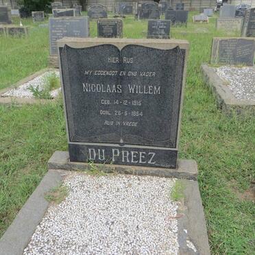 PREEZ Nicolaas Willem, du 1915-1954