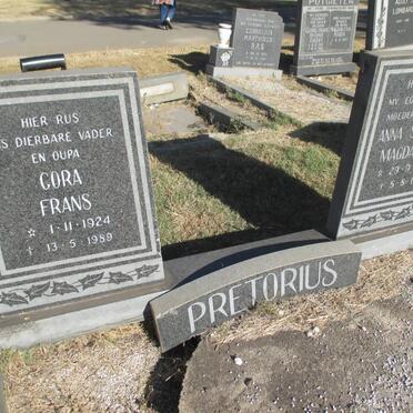 PRETORIUS Cora Frans 1924-1989 &amp; Anna Susanna Magdalena 1933-1981