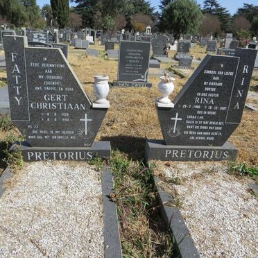 PRETORIUS Gert Christiaan 1920-1994 :: PRETORIUS Rina 1960-2007