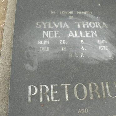 PRETORIUS Sylvia Thora nee ALLEN 1908-1975