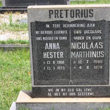 PRETORIUS Nicolaas Marthinus 1898-1978 &amp; Anna Hester 1908-1975
