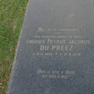 PREEZ Andries Petrus Jacobus, du 1900-1976