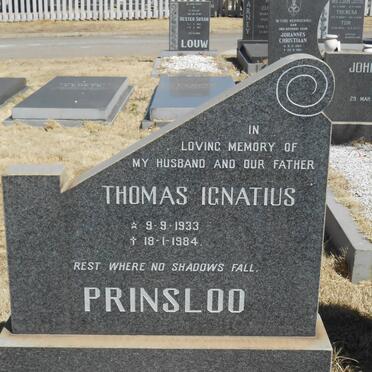 PRINSLOO Thomas Ignatius 1933-1984
