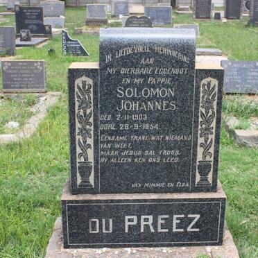 PREEZ Solomon Johannes, du 1903-1954