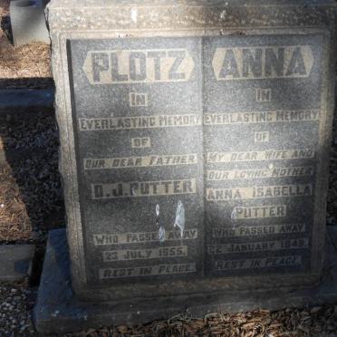 PUTTER D.J. -1955 &amp; Anna Isabella -1949