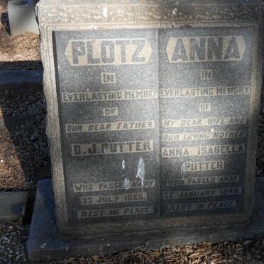 PUTTER D.J. -1955 &amp; Anna Isabella -1949