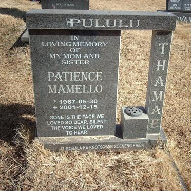 PULULU Patience Mamello 1967-2001