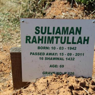 RAHIMTULLAH Suliaman 1942-2011