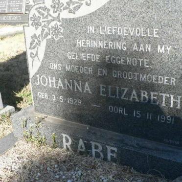 RABE Johanna Elizabeth 1929-1991