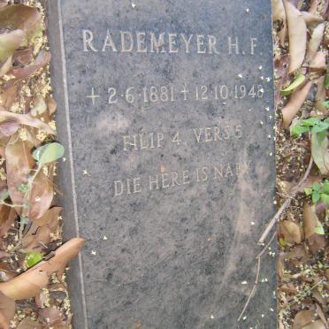 RADEMEYER H.F. 1881-1948
