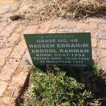 RAHMAN Hassen Abrahim Abdool 1934-1996