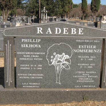 RADEBE Phillip Sikhova 1919-1998 &amp; Esther Nomsebenzi 1926-2005