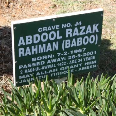 RAHMAN Abdool Razak 1967-2001