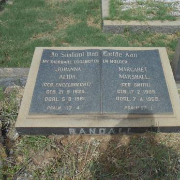 RANDALL Margaret Marshall nee SMITH 1909-1959 :: Johanna Alida nee ENGELBRECHT 1926-1961
