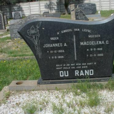 RAND Johannes A., du 1908-1966 &amp; Magdelena C. 1910-1990