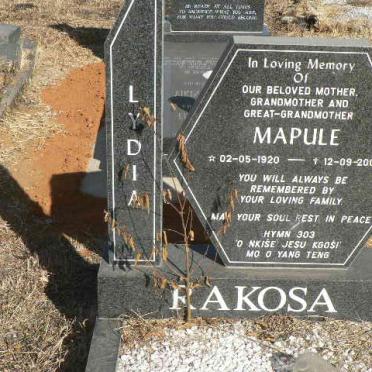 RAKOSA Mapule 1920-2002
