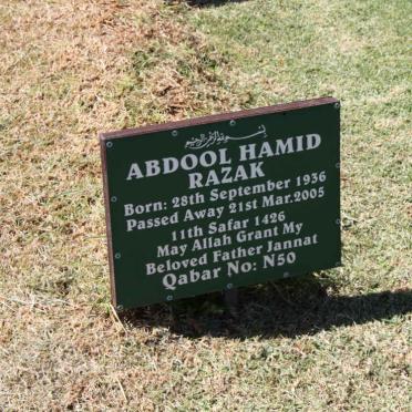 RAzAK Abdool Hamid 1936-2005