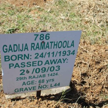 RAMATHOOLA Gadija 1934-2003