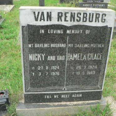 RENSBURG Nicky, van 1924-1976 &amp; Pamela Grace 1924-1983