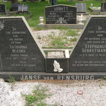 RENSBURG Stephanus Sebastiaanis, Janse van 1908-1979 &amp; Catharina Beatrix HOMAN 1907-1983