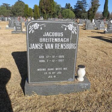 RENSBURG Jacobus Breitenbach, Janse van 1925-1997