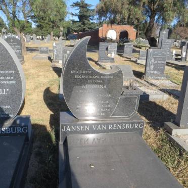 RENSBURG Nicolina, Jansen van 1922-1982