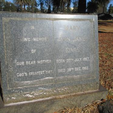 RIVAS Mary Ann Jane 1867-1952