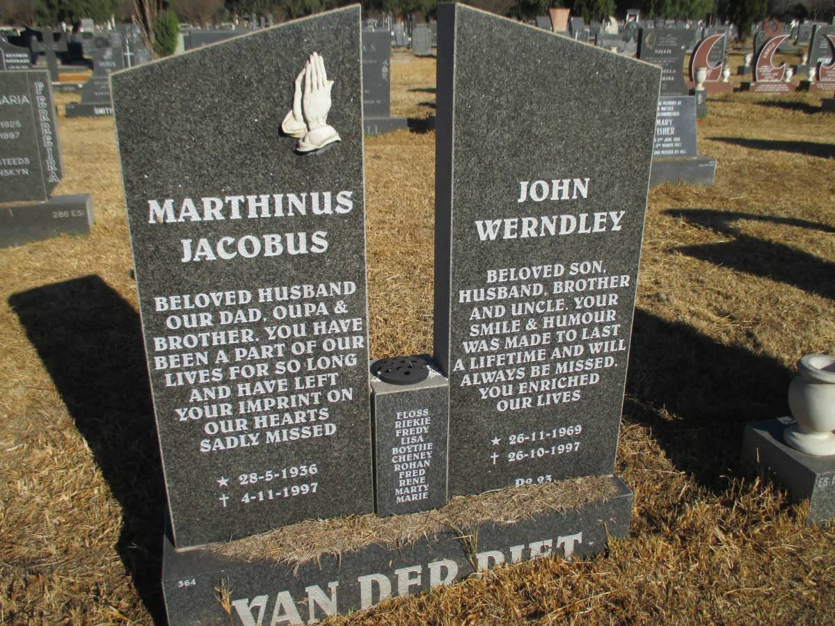 RIET Marthinus Jacobus, van der 1936-1997 :: VAN DER RIET John Werndley 1969-1997