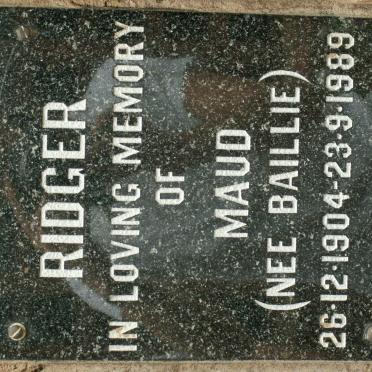 RIDGER Maud nee BAILLIE 1904-1989