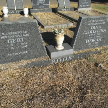ROOS Gert 1934-1997 :: ROOS Dina Christina 1928-1981 :: ROOS Hercia 1967-1983