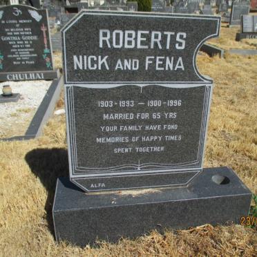 ROBERTS Nick 1903-1993 &amp; Fena 1900-1996