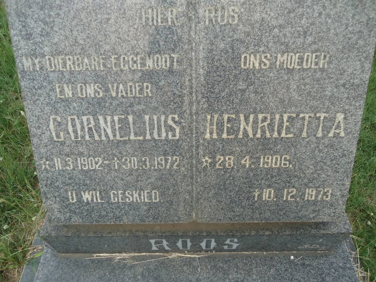 ROOS Cornelius 1902-1972 &amp; Henrietta 1906-1973