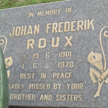 ROUX Johan Frederik 1901-1978