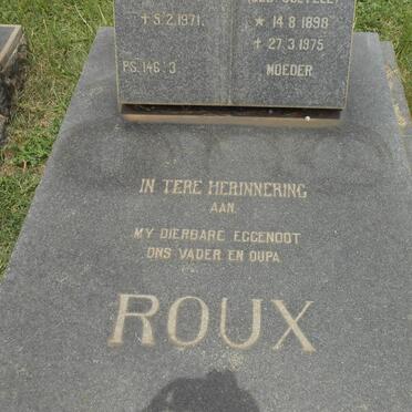 ROUX Pieter J.C. 1896-1971 &amp; Maria Magdalena COETZEE 1898-1975