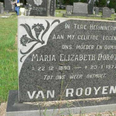ROOYEN Maria Elizabeth Dorothea, van 1893-1977