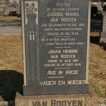 ROOYEN Johan Hendrik, van 1856-1946 &amp; Jacoba Maria GELDENHUYS 1860-1942