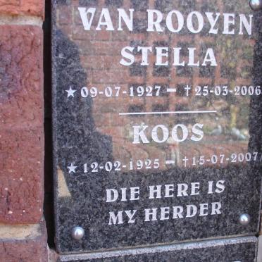 ROOYEN Koos, van 1925-2007 &amp; Stella VAN ROOYEN 1927-2006